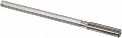 Made in USA - 7/16" Carbide-Tipped 6 Flute Chucking Reamer - Straight Flute, 9/16" Straight Shank, 1-3/4" Flute Length, 7" OAL - USA Tool & Supply