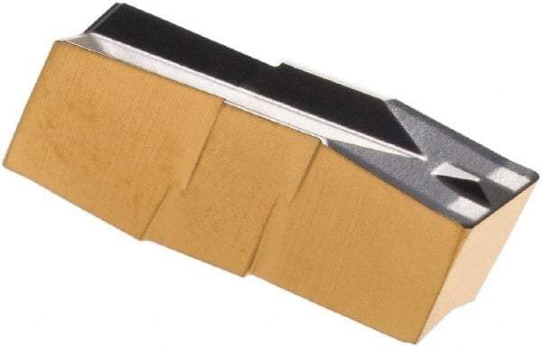 Iscar - 398020GIP Grade IC808, 3.98mm Cutting Width Carbide Grooving Insert - 13mm Max Depth of Cut, Neutral, 0.2mm Corner Radius, TiAlN Finish - USA Tool & Supply