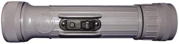 Fulton - Krypton Bulb, Industrial/Tactical Flashlight - Gray Plastic Body, 2 D Batteries Not Included - USA Tool & Supply