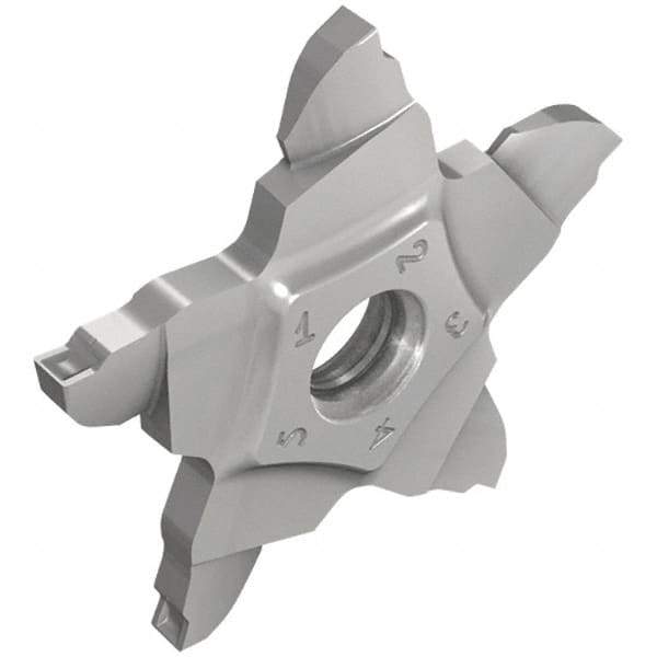 Iscar - 34F30004022PENTA F Grade IC908, 3mm Cutting Width Carbide Grooving Insert - 5mm Max Depth of Cut, Left Hand, 0.4mm Corner Radius, TiAlN Finish - USA Tool & Supply