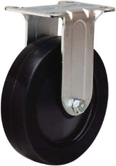 Hamilton - 5" Diam x 1-1/4" Wide x 6-1/16" OAH Top Plate Mount Rigid Caster - Hard Rubber, 190 Lb Capacity, Self-Lubricating Bearing, 2-3/4 x 3-3/4" Plate - USA Tool & Supply