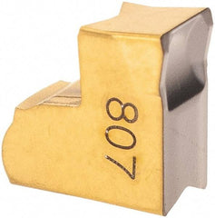 Iscar - TAG4 IC807 Grade, 0.1575" Cutting Width, Carbide Cutoff Insert - Neutral Lead Angle, 0.0094" Cnr Rad, TiAlN/TiN Coated, Single End - USA Tool & Supply