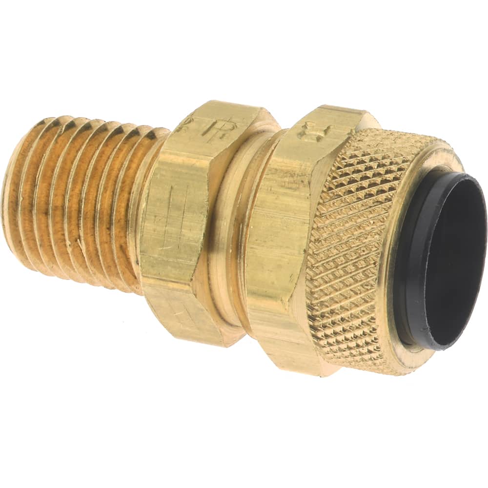 Parker - 1/2" Tube OD x 1/4 Thread Acetal Copolymer Compression Tube Connector - USA Tool & Supply