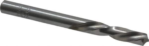 Chicago-Latrobe - 7/32" 118° Spiral Flute High Speed Steel Screw Machine Drill Bit - Bright Finish, Left Hand Cut, 1-1/4" Flute Length, 2-3/8" OAL, Standard Point, Straight Shank - USA Tool & Supply