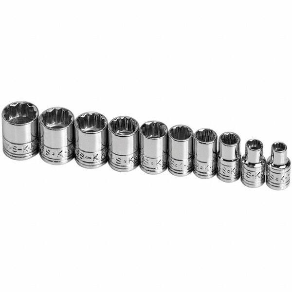 SK - 1/4" Drive Standard Socket Set - 5 to 14mm, Metric Measurement Standard - USA Tool & Supply