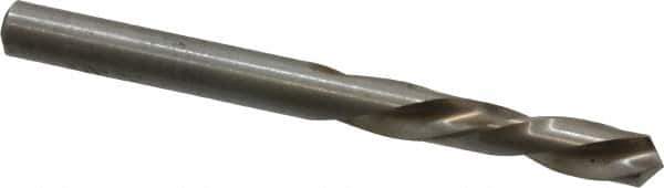 Chicago-Latrobe - #3 118° Spiral Flute High Speed Steel Screw Machine Drill Bit - Bright Finish, Left Hand Cut, 1-1/4" Flute Length, 2-3/8" OAL, Standard Point, Straight Shank - USA Tool & Supply