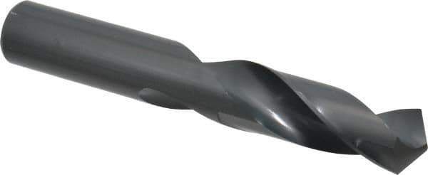 Chicago-Latrobe - 53/64" 118° Spiral Flute High Speed Steel Screw Machine Drill Bit - Oxide Finish, Right Hand Cut, 3-1/2" Flute Length, 5-3/8" OAL, Standard Point, Straight Shank - USA Tool & Supply