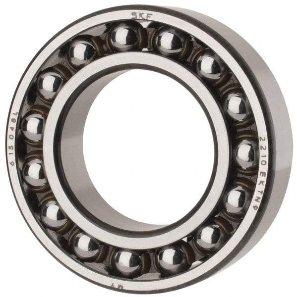 SKF - 50mm Bore Diam, 90mm OD, Open Self Aligning Radial Ball Bearing - 23mm Wide, 2 Rows, Round Bore, 2,520 Lb Static Capacity, 7,600 Lb Dynamic Capacity - USA Tool & Supply