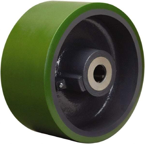 Hamilton - 10 Inch Diameter x 5 Inch Wide, Polyurethane on Cast Iron Caster Wheel - 5,000 Lb. Capacity, 5-1/4 Inch Hub Length, 2-7/16 Inch Axle Diameter, Plain Bore Bearing - USA Tool & Supply