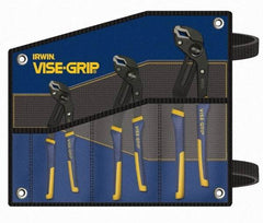 Irwin - 3 Piece GrooveLock Plier Set - Comes in Tool Roll - USA Tool & Supply