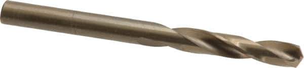 Chicago-Latrobe - #13 135° Spiral Flute Cobalt Screw Machine Drill Bit - Oxide/Gold Finish, Right Hand Cut, 1-1/8" Flute Length, 2-3/16" OAL, Split Point, Straight Shank - USA Tool & Supply