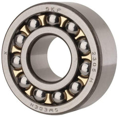 SKF - 25mm Bore Diam, 62mm OD, Open Self Aligning Radial Ball Bearing - 24mm Wide, 2 Rows, Round Bore, 1,470 Lb Static Capacity, 5,440 Lb Dynamic Capacity - USA Tool & Supply