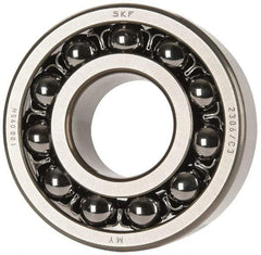 SKF - 30mm Bore Diam, 72mm OD, Open Self Aligning Radial Ball Bearing - 27mm Wide, 2 Rows, Round Bore, 1,980 Lb Static Capacity, 7,010 Lb Dynamic Capacity - USA Tool & Supply
