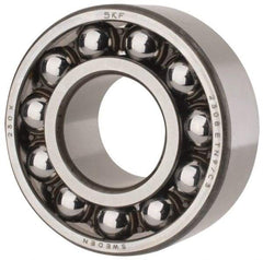 SKF - 40mm Bore Diam, 90mm OD, Open Self Aligning Radial Ball Bearing - 33mm Wide, 2 Rows, Round Bore, 3,600 Lb Static Capacity, 12,100 Lb Dynamic Capacity - USA Tool & Supply