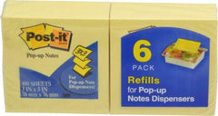 3M - 100 Sheet, 3 x 3", Note Pad/Writing Pad/Notebook - Yellow - USA Tool & Supply