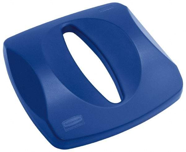 Rubbermaid - Square Lid for Use with 23 Gal Square Recycle Containers - Blue, Plastic, For 3569 - USA Tool & Supply