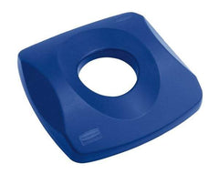 Rubbermaid - Square Lid for Use with 23 Gal Square Recycle Containers - Blue, Plastic, For 3569 - USA Tool & Supply