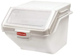 Rubbermaid - Rectangular, White Polyethylene Food Bin - 23-1/2" High x 16.9" Wide x 19.2" Long - USA Tool & Supply