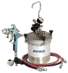 Binks - High Volume/Low Pressure Paint Spray Gun - 2 Qt Capacity, 10 Max psi, 12 Max CFM, For High Solids, Industrial Automotive, Waterborne - USA Tool & Supply