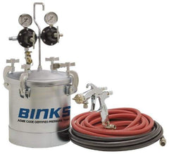 Binks - Paint Sprayer Pressure Tank - SV100 HVLP Gun with 2 Gallon Tank - USA Tool & Supply