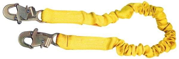 DBI/SALA - 6' Long, 1 Leg Locking Snap Hook Harness Shock Absorbing Lanyard - 1" Diam, Polyester Webbing, Locking Snap Hook Anchorage Connection - USA Tool & Supply