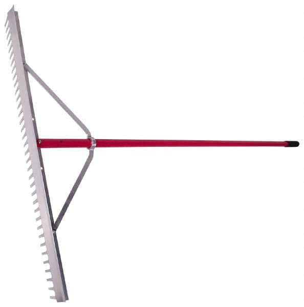 Razor-Back - Landscape Rake with 66" Straight Aluminum Handle - 36" Blade Width, 36 Tines, 4" Tine Length - USA Tool & Supply