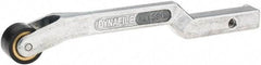 Dynabrade - 3/8" Wide Contact Arm - Offset Arm, 18" Belt Length x 1/2" Belt Width, Crowned, Rubber, 70" Contact Wheel Diam - USA Tool & Supply