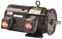 US Motors - 5 hp, TEFC Enclosure, No Thermal Protection, 3,520 RPM, 230/460 Volt, 60 Hz, Three Phase Premium Efficient Motor - Size 184 Frame, Rigid Mount, 1 Speed, Ball Bearings, 12.2/6.1 Full Load Amps, F Class Insulation, Reversible - USA Tool & Supply