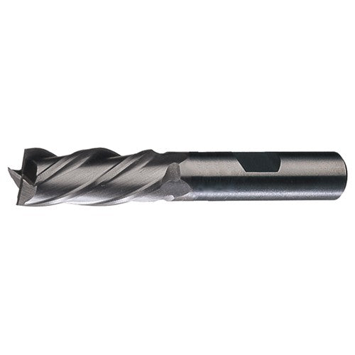 ‎5/16″ × 3/8″ × 3/4″ × 2-1/2″ LHS / LHC HSS HSS Single-End 4-Flute Non-Center Cutting Left Hand Helix Left Hand Cut Finishing End Mill - Bright - Exact Industrial Supply