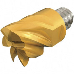 Iscar - MM EC Grade IC908 Carbide End Milling Tip Insert - TiAlN Finish, 6 Flutes, 12mm Cutting Diam, 9mm Depth of Cut, 16.5mm Extension, 0.02" Cnr Rad, 45° Helix - USA Tool & Supply