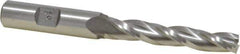 Made in USA - 0.5° Taper Angle per Side, 3/8" Small End Diam, 2-1/4" LOC, High Speed Steel 3 Flute Tapered Square End Mill - 4-1/4" OAL, 1/2" Shank Diam, Spiral Flute - USA Tool & Supply