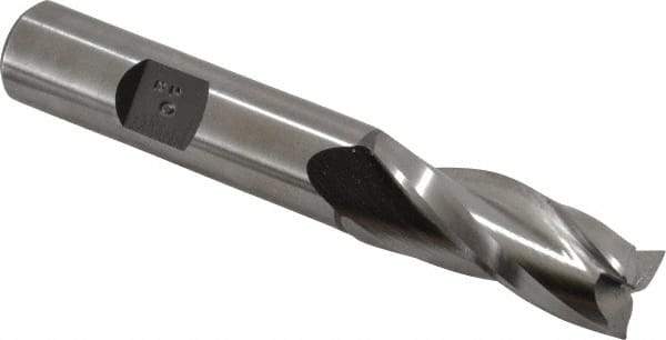 Made in USA - 0.5° Taper Angle per Side, 1/2" Small End Diam, 1-1/4" LOC, High Speed Steel 3 Flute Tapered Square End Mill - 3-1/4" OAL, 1/2" Shank Diam, Spiral Flute - USA Tool & Supply