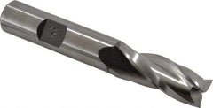 Made in USA - 0.5° Taper Angle per Side, 1/2" Small End Diam, 1-1/4" LOC, High Speed Steel 3 Flute Tapered Square End Mill - 3-1/4" OAL, 1/2" Shank Diam, Spiral Flute - USA Tool & Supply