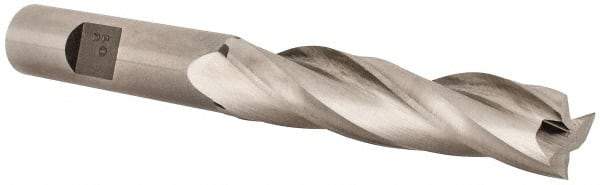 Made in USA - 0.5° Taper Angle per Side, 1/2" Small End Diam, 2-1/4" LOC, High Speed Steel 3 Flute Tapered Square End Mill - 4-1/4" OAL, 1/2" Shank Diam, Spiral Flute - USA Tool & Supply