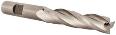 Made in USA - 0.5° Taper Angle per Side, 1/2" Small End Diam, 2-1/4" LOC, High Speed Steel 3 Flute Tapered Square End Mill - 4-1/4" OAL, 1/2" Shank Diam, Spiral Flute - USA Tool & Supply