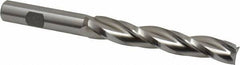 Made in USA - 0.5° Taper Angle per Side, 1/2" Small End Diam, 3-1/4" LOC, High Speed Steel 3 Flute Tapered Square End Mill - 5-1/2" OAL, 1/2" Shank Diam, Spiral Flute - USA Tool & Supply