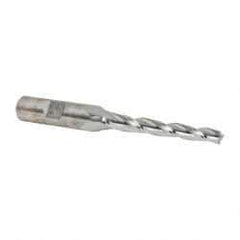 Made in USA - 1° Taper Angle per Side, 1/4" Small End Diam, 2-1/4" LOC, High Speed Steel 3 Flute Tapered Square End Mill - 4-1/4" OAL, 1/2" Shank Diam, Spiral Flute - USA Tool & Supply