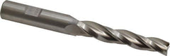 Made in USA - 1° Taper Angle per Side, 3/8" Small End Diam, 2-1/4" LOC, High Speed Steel 3 Flute Tapered Square End Mill - 4-1/4" OAL, 1/2" Shank Diam, Spiral Flute - USA Tool & Supply
