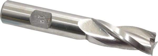 Made in USA - 1° Taper Angle per Side, 1/2" Small End Diam, 1-1/4" LOC, High Speed Steel 3 Flute Tapered Square End Mill - 3-1/4" OAL, 1/2" Shank Diam, Spiral Flute - USA Tool & Supply