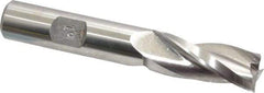 Made in USA - 1° Taper Angle per Side, 1/2" Small End Diam, 1-1/4" LOC, High Speed Steel 3 Flute Tapered Square End Mill - 3-1/4" OAL, 1/2" Shank Diam, Spiral Flute - USA Tool & Supply