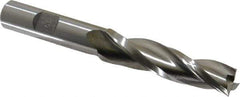 Made in USA - 1° Taper Angle per Side, 1/2" Small End Diam, 2-1/4" LOC, High Speed Steel 3 Flute Tapered Square End Mill - 4-1/4" OAL, 1/2" Shank Diam, Spiral Flute - USA Tool & Supply