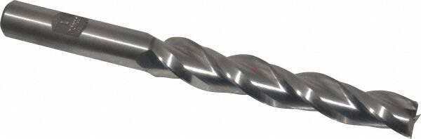 Made in USA - 1° Taper Angle per Side, 1/2" Small End Diam, 3-1/4" LOC, High Speed Steel 3 Flute Tapered Square End Mill - 5-1/2" OAL, 1/2" Shank Diam, Spiral Flute - USA Tool & Supply