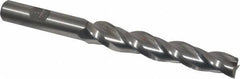 Made in USA - 1° Taper Angle per Side, 1/2" Small End Diam, 3-1/4" LOC, High Speed Steel 3 Flute Tapered Square End Mill - 5-1/2" OAL, 1/2" Shank Diam, Spiral Flute - USA Tool & Supply