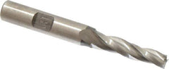 Made in USA - 1.5° Taper Angle per Side, 1/4" Small End Diam, 1-1/4" LOC, High Speed Steel 3 Flute Tapered Square End Mill - 3-1/4" OAL, 3/8" Shank Diam, Spiral Flute - USA Tool & Supply