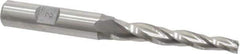 Made in USA - 2° Taper Angle per Side, 1/4" Small End Diam, 2-1/4" LOC, High Speed Steel 3 Flute Tapered Square End Mill - 4-1/4" OAL, 1/2" Shank Diam, Spiral Flute - USA Tool & Supply