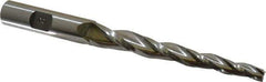Made in USA - 2° Taper Angle per Side, 1/4" Small End Diam, 3-1/4" LOC, High Speed Steel 3 Flute Tapered Square End Mill - 5-1/2" OAL, 1/2" Shank Diam, Spiral Flute - USA Tool & Supply