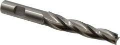 Made in USA - 2° Taper Angle per Side, 1/2" Small End Diam, 3-1/4" LOC, High Speed Steel 3 Flute Tapered Square End Mill - 5-1/2" OAL, 5/8" Shank Diam, Spiral Flute - USA Tool & Supply