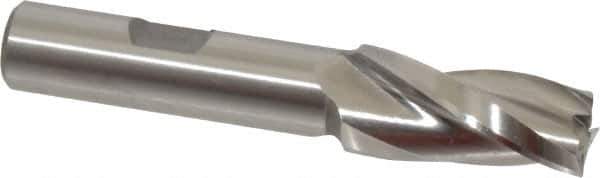 Made in USA - 3° Taper Angle per Side, 1/2" Small End Diam, 1-1/4" LOC, High Speed Steel 3 Flute Tapered Square End Mill - 3-1/4" OAL, 1/2" Shank Diam, Spiral Flute - USA Tool & Supply