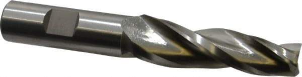 Made in USA - 3° Taper Angle per Side, 1/2" Small End Diam, 2-1/4" LOC, High Speed Steel 3 Flute Tapered Square End Mill - 4-1/4" OAL, 5/8" Shank Diam - USA Tool & Supply