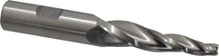 Made in USA - 5° Taper Angle per Side, 1/4" Small End Diam, 2-1/4" LOC, High Speed Steel 3 Flute Tapered Square End Mill - 4-1/4" OAL, 5/8" Shank Diam - USA Tool & Supply